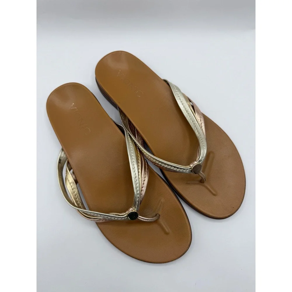 Vionic Palm Catalina Thong Sandals Womens 9M Metallic Gold Rose‎ Gold Flip Flop
